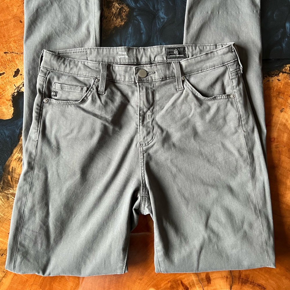 AG Adriano Goldschmied Gray Sateen Cigarette Leg Jeans 28R
